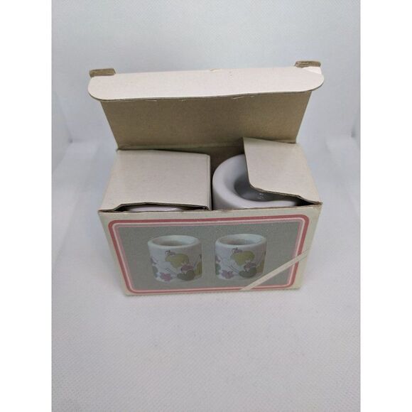 VTG Potpourri Press Jolies Fluers Stoneware Candle Holder Set NIB *3 For $12* - Picture 12 of 14